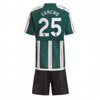Manchester United Jadon Sancho #25 Fußballbekleidung Auswärtstrikot Kinder 2023-24 Kurzarm (+ kurze hosen)